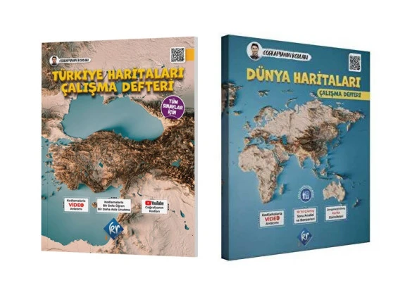 Kr Akademi 2024 Tyt Ayt Coğrafyanın Kodları Türkiye + Dünya Haritaları Çalışma Defteri Seti 2 Kitap 2024