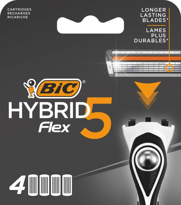 Bic Flex 5 Hybrid 4'lü Kutu Yedek Tıraş Bıçağı Kartuşu
