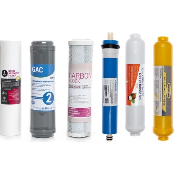 Sulook Açık Kasa Su Arıtma Cihazlarına Uyumlu 6'lı Filtre Seti Vontron Membranlı - Resim 2