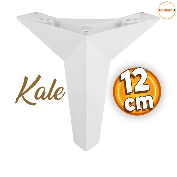 Kale Lüks Mobilya Kanepe Sehpa Tv Ünitesi Koltuk Ayağı 12 Cm Beyaz Baza Ayakları