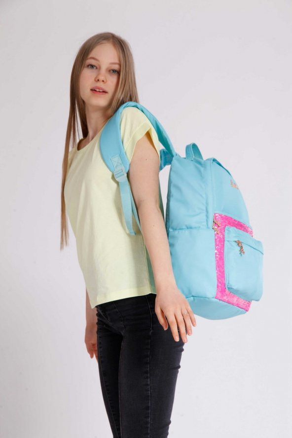 Magical Okul Çantası 41x31x18 Pullu Turkuaz (k1355) - 2