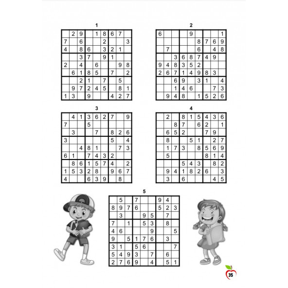 Çocuklar İçin Sudoku Kitabı-Sarı Serisi - 6