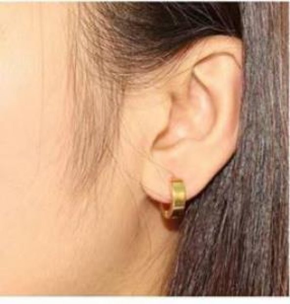 Küpe Çelik Kadın Erkek Halka İthal 316 L Paslanmaz Kararmaz 5 mm - Resim 3