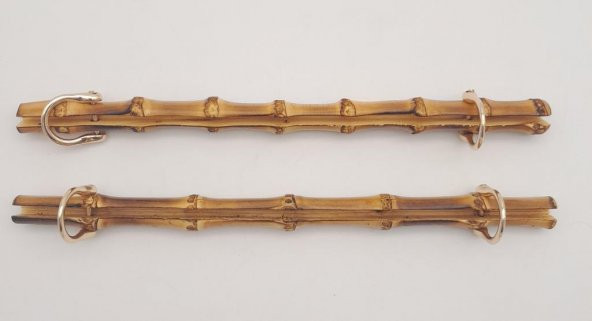Angel Çanta Aksesuar Düz Gerçek Bambu Çanta Sapı Light Gold Halkalı - 2