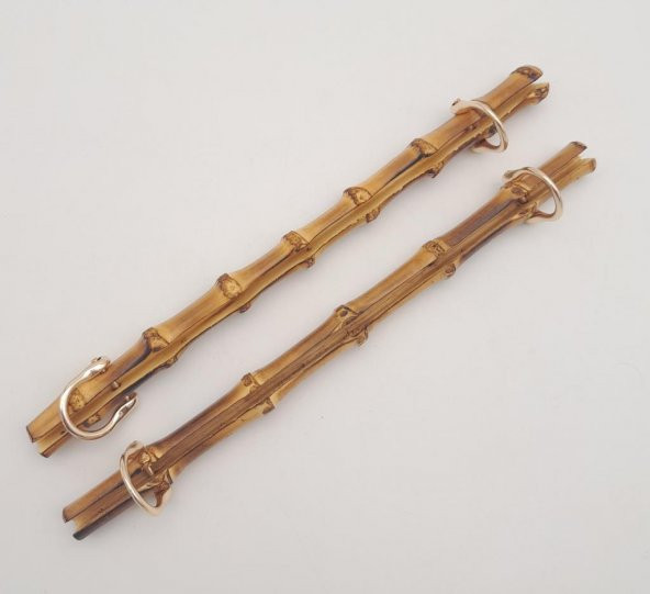 Angel Çanta Aksesuar Düz Gerçek Bambu Çanta Sapı Light Gold Halkalı - 3