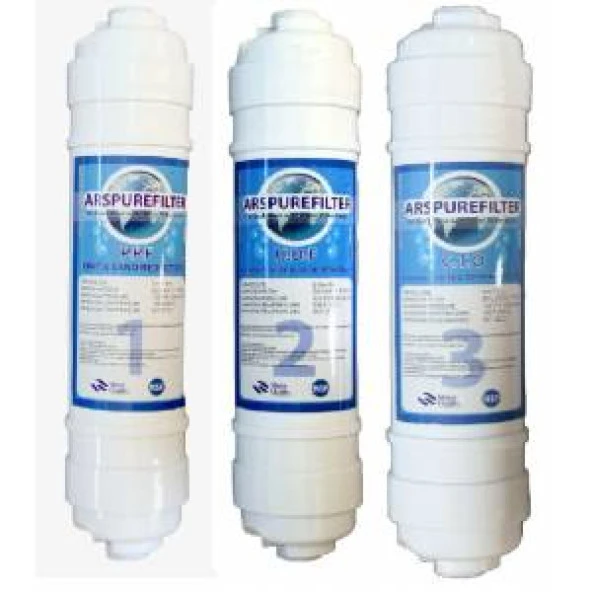 Sulook Çubuklu İnline Filtre Seti 2,5 inch 3'lü Ekonomik Set *