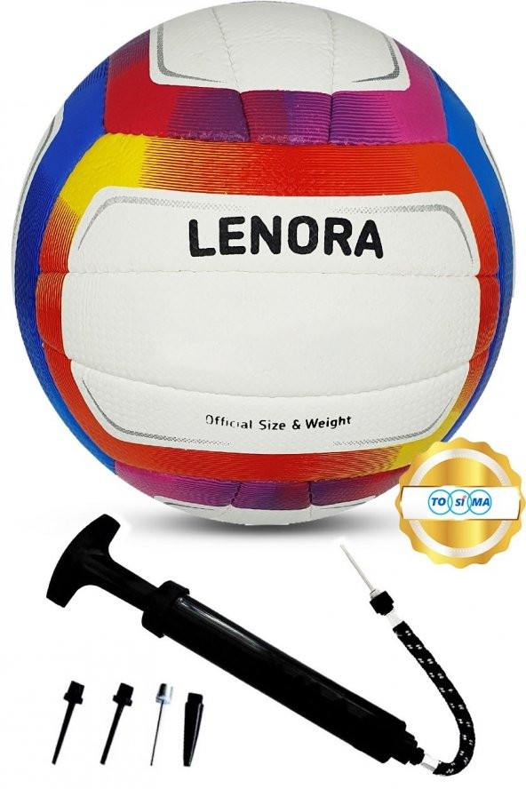 Tosima Lenora El Dikişli Voleybol Topu ve Top Şişirme Pompası Seti Soft Touch Voleybol Topu No 5
