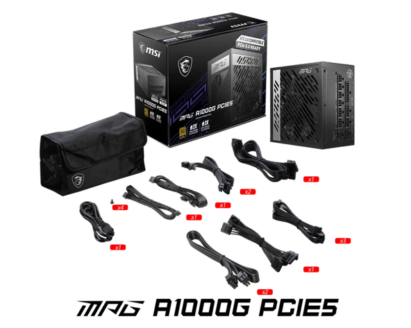 MSI MPG A1000G PCIE5 1000W 80+ GOLD POWER SUPPLY - 5
