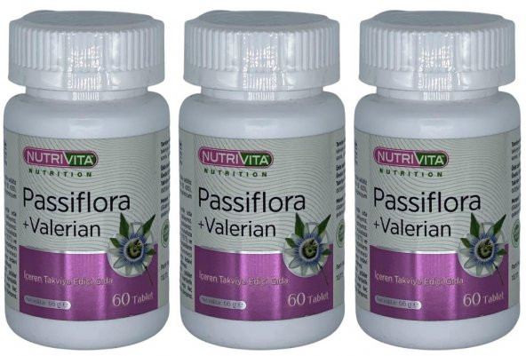 Nutrivita Nutrition Passiflora Valerian 3x60 Tablet Kedi Otu