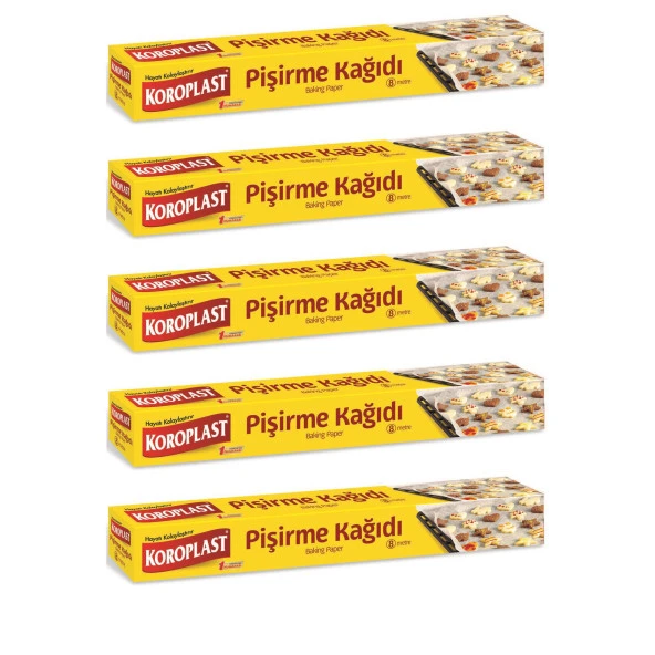 Koroplast Yağlı Fırın Tepsi Pişirme Kızartma Kağıdı - Kesimsiz - 8 Metre - 5 Kutu
