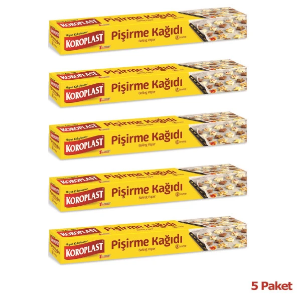 Koroplast Yağlı Fırın Tepsi Pişirme Kızartma Kağıdı - Kesimsiz - 8 Metre - 5 Kutu - Resim 2