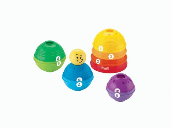 Fisher Price Numaralı Kaplar, İç içe Geçebilir 10  Renkli Kap W4472 - 5