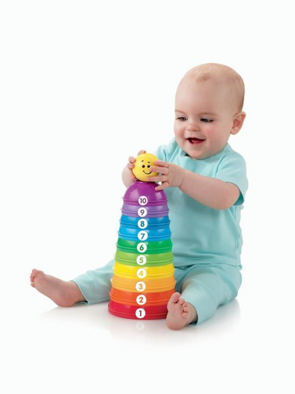 Fisher Price Numaralı Kaplar, İç içe Geçebilir 10  Renkli Kap W4472 - 9