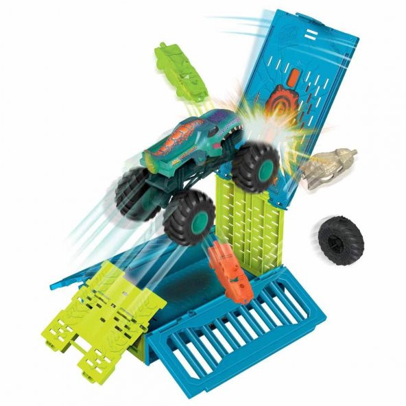 Hot Wheels Monster Trucks 1:24 Mega Wrexin Çarpışma Kafesi HNC29 - 1