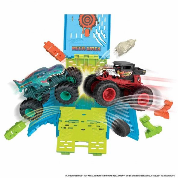 Hot Wheels Monster Trucks 1:24 Mega Wrexin Çarpışma Kafesi HNC29 - 2