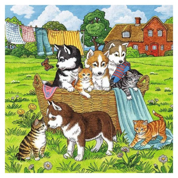 Ravensburger 3x49 Parça Puzzle Tatlı Hayvancıklar  080021 - 3