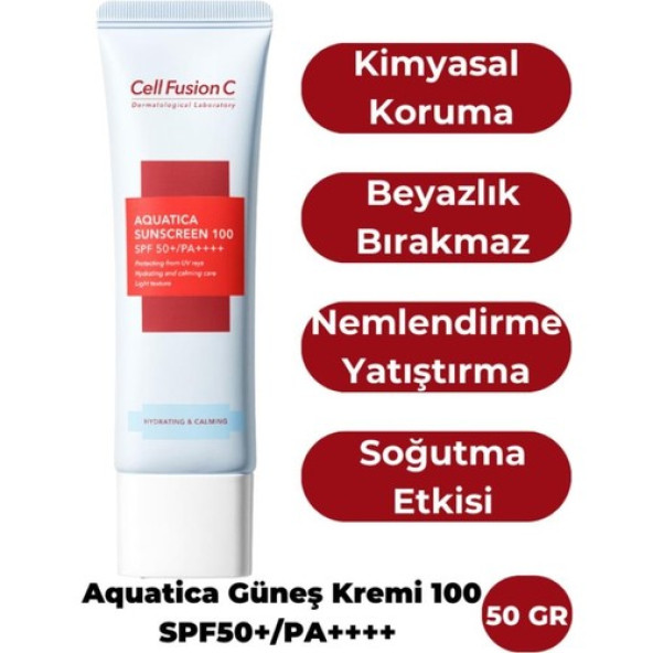 Cell Fusion C Aquatica Nemlendirici Yüksek Koruyucu Tüm Cilt Tipleri Için Güneş Kremi 100 Spf50 /pa 50 gr - 2
