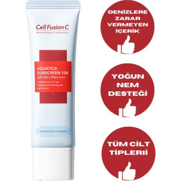Cell Fusion C Aquatica Nemlendirici Yüksek Koruyucu Tüm Cilt Tipleri Için Güneş Kremi 100 Spf50 /pa 50 gr - 3