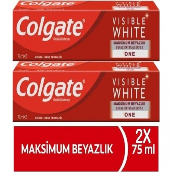Colgate Visible White Maksimum Beyazlık Diş Macunu 75 ml x 2 Adet