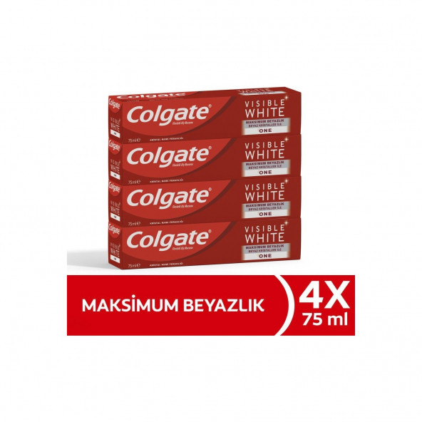 Colgate Visible White Maksimum Beyazlık Beyazlatıcı Diş Macunu 75 ml x 4 Adet