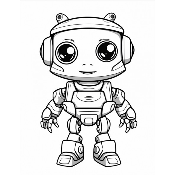 Sevimli Robot Boyama Kitabı - Resim 2