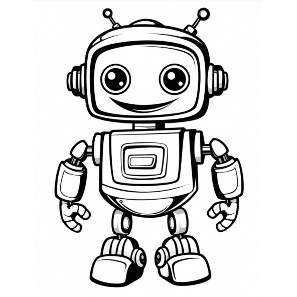 Sevimli Robot Boyama Kitabı - Resim 3