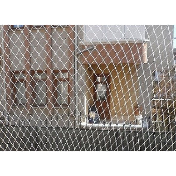 Balkon Kuş Kedi Koruma Önleme Filesi Ağı 2,5x10 metre 2,5cm göz aralık 9numara ip