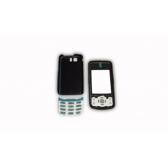 Nokia 6600s Kapak Nokia 6600s uyumlu Siyah ön Kapak Arka Kapak ve Tuş Takımı - 2