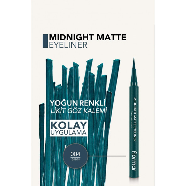 Mat Likit KalemFLORMAR  Eyeliner (YEŞİL) - 5