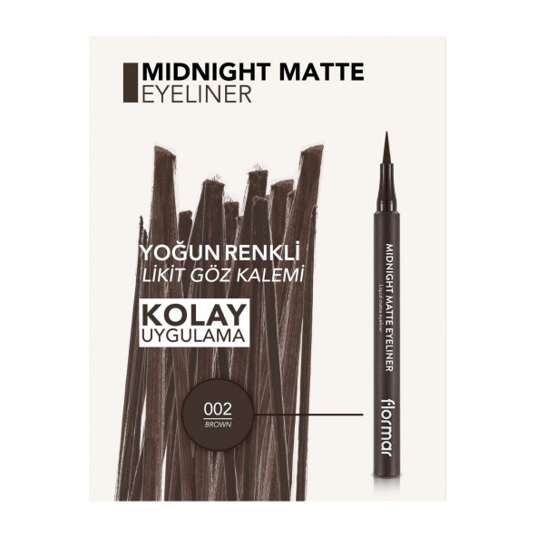 FLORMAR Yüksek Pigmentli & Mat Bitişli Likit Göz Kalemi ( KAHVERENGİ) - 4