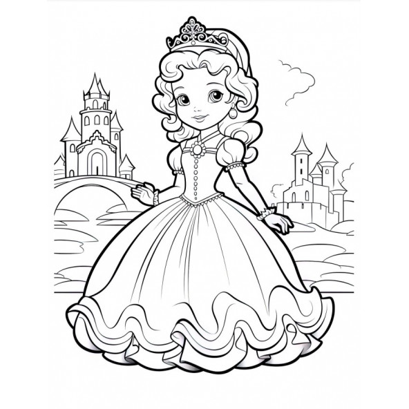 Kızlar İçin Prenses Boyama Kitap Seti (4 Kitap) - 6