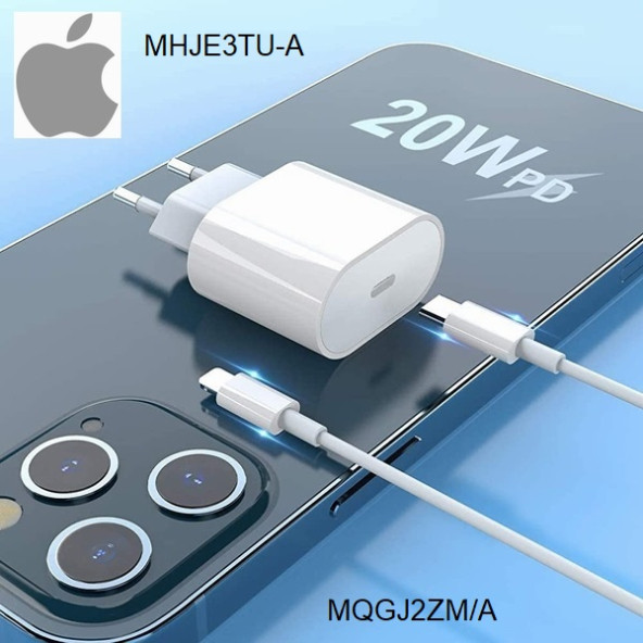 Orjinal Apple iPhone 8 Plus 20W Hızlı Şarj Aleti Seti USB-C MHJE3TU-A + MQGJ2ZM/A (Kablo Dagil) - 8
