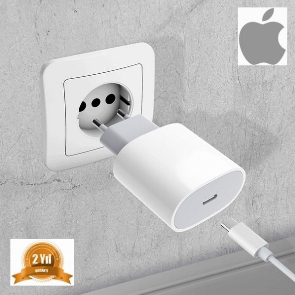 Orjinal Apple iPhone12 mini 20W Hızlı Şarj Aleti Seti USB-C MHJE3TU-A + MQGJ2ZM/A (Kablo Dagil)