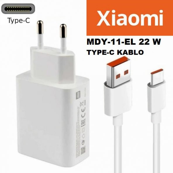 Orjinal Xiaomi Mi Note 10 Type-C Turbo Data Kablo ve MDY11EF Hızlı Şarj cihazı