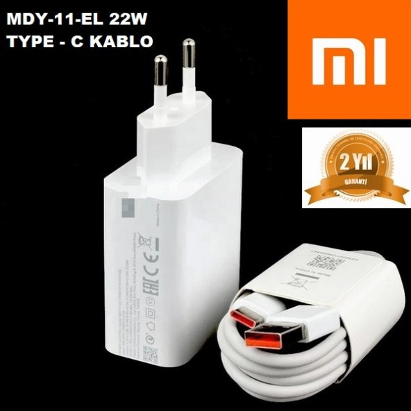 Orjinal Xiaomi Mi A1 Type-C Turbo Data Kablo ve MDY11EF Hızlı Şarj cihazı
