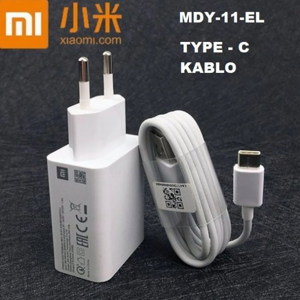 Orjinal Xiaomi Redmi Note 9 Type-C Turbo Data Kablo ve MDY11EF Hızlı Şarj cihazı