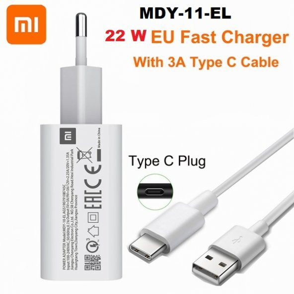 Orjinal Xiaomi Poco F3 Type-C Turbo Data Kablo ve MDY11EF Hızlı Şarj cihazı ürün görseli 1