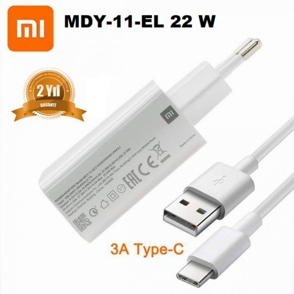 Orjinal Xiaomi Mi 11 Pro Type-C Turbo Data Kablo ve MDY11EF Hızlı Şarj cihazı