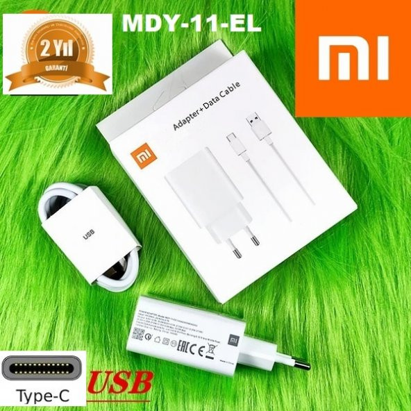 Orjinal Xiaomi Mi Note 10 Pro Type-C Turbo Data Kablo ve MDY11EF Hızlı Şarj cihazı