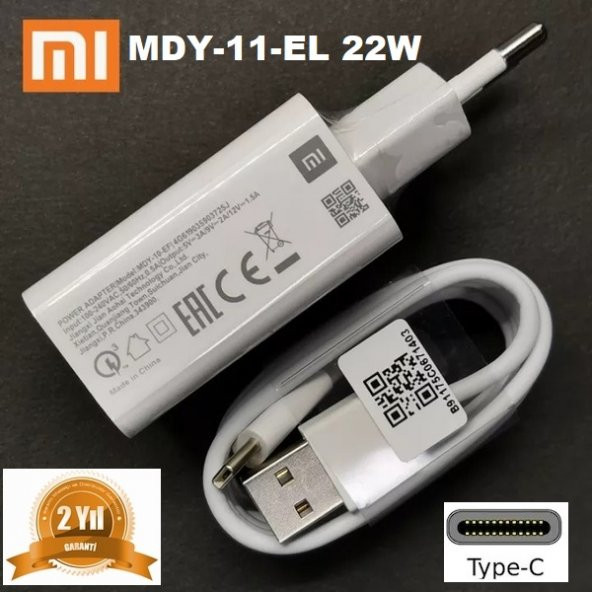 Orjinal Xiaomi Redmi 8 Type-C Turbo Data Kablo ve MDY11EF Hızlı Şarj cihazı