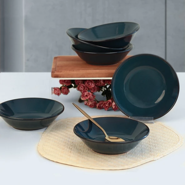 Keramika Lapis Hitit Yemek Tabağı 18 Cm 6 Adet Q08