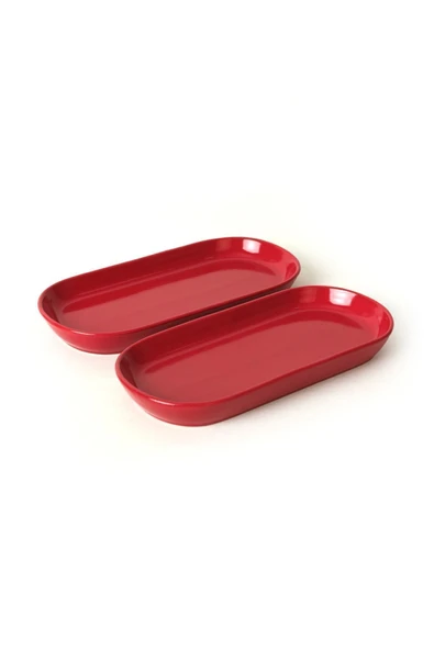 Keramika Kırmızı Noyan Kayık Tabak 2 Adet 26 Cm 506 - 3