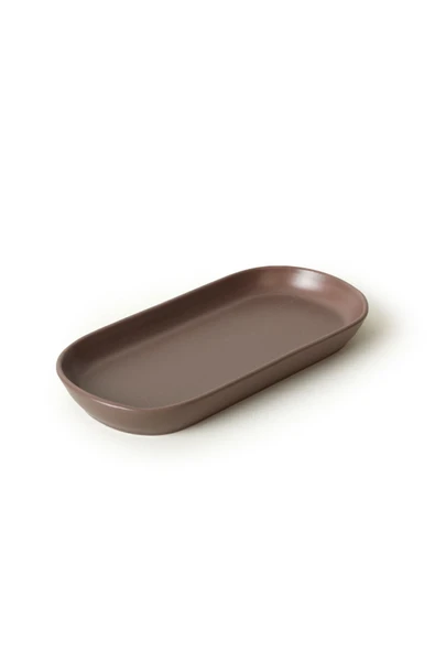 Keramika Mat Açık Taupe Noyan Kayık Tabak 2 Adet 26 Cm 958 - Resim 2