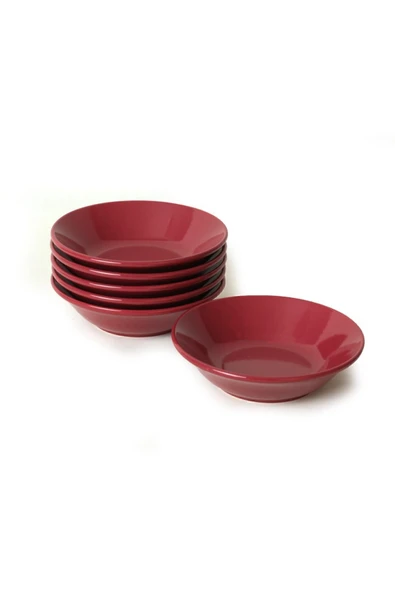Keramika Hitit Carmen Kırmızı Yemek Tabağı 18 Cm 6 Adet - Resim 3