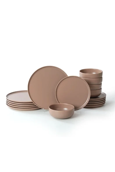Keramika Nordic Mat Toprak Taupe Yemek Takımı 18 Parça 6 Kişilik 977 - 5