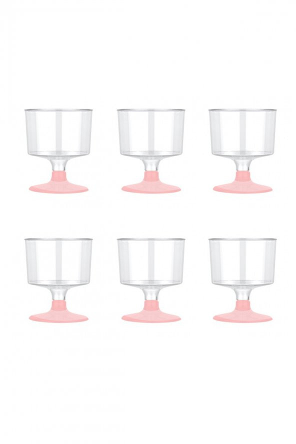 Shot glass 50 ml pembe ayaklı 6 (plastik)