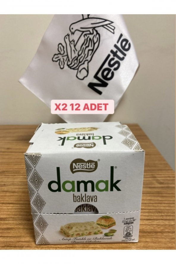 Damak Baklavalı 60gr 6x2 12 Adet