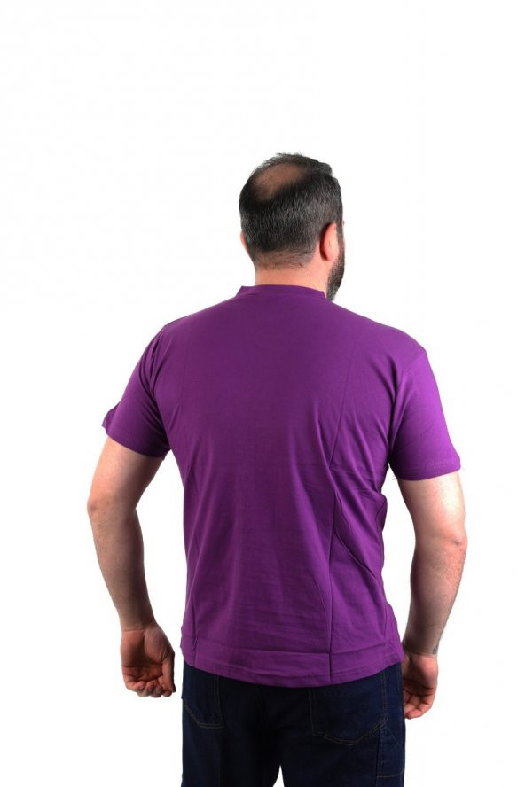 ESER - Bisiklet Yaka Kısa Kol İş Tişörtü -  Mor - 2