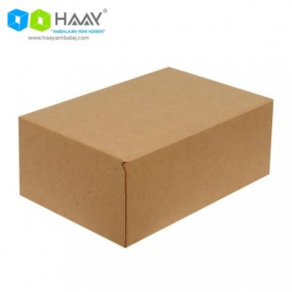 HAAY AMBALAJ 35x24x14 Cm Kilitli Kutu (4 Nokta) KRAFT - 25 ADET