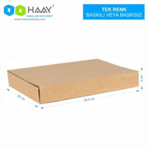 HAAY AMBALAJ 26,5x20x4 Kitap Kutusu Kraft (20 adet)